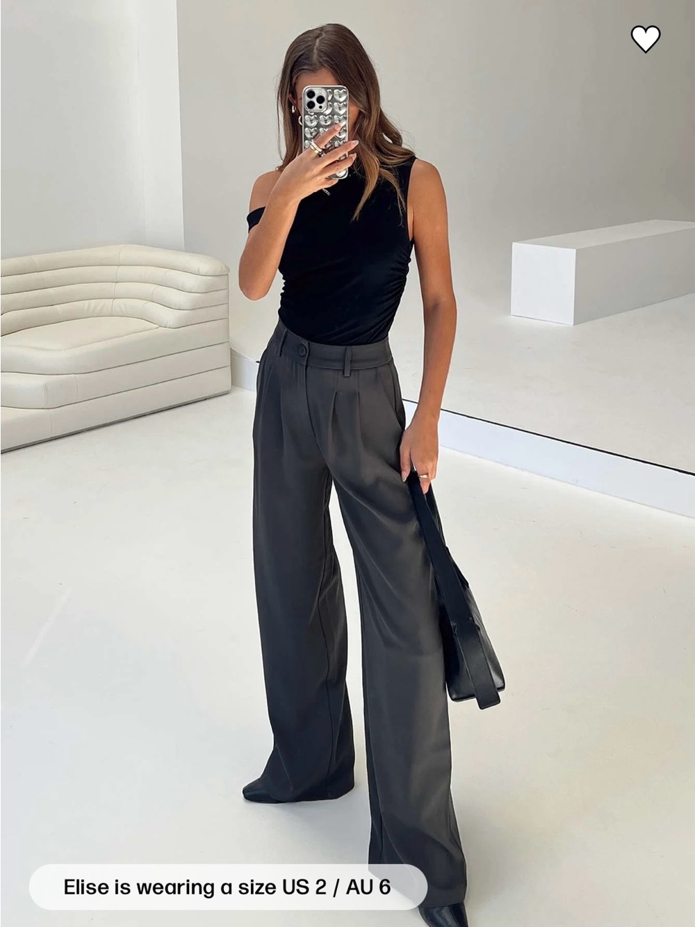 Princess Polly Slate Wide-Leg High-Rise Trousers